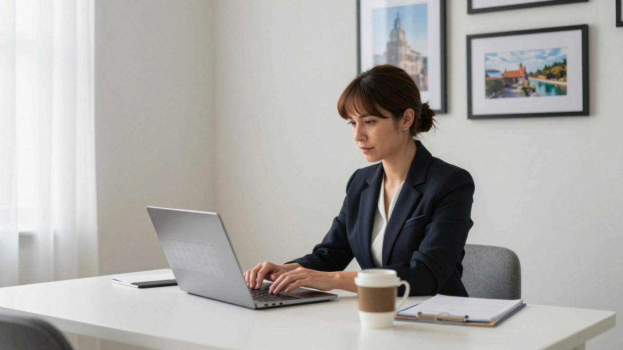 An independent escort working professionally from a clean home office in Birmingham.